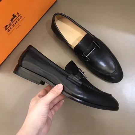 Hermes Men’s Sydney Loafers In Black Calfskin – HM043