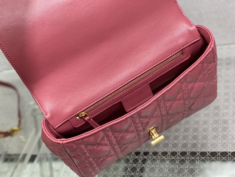 DIOR MEDIUM DIOR CARO BAG PINK SUPPLE CANNAGE CALFSKIN – DOB109