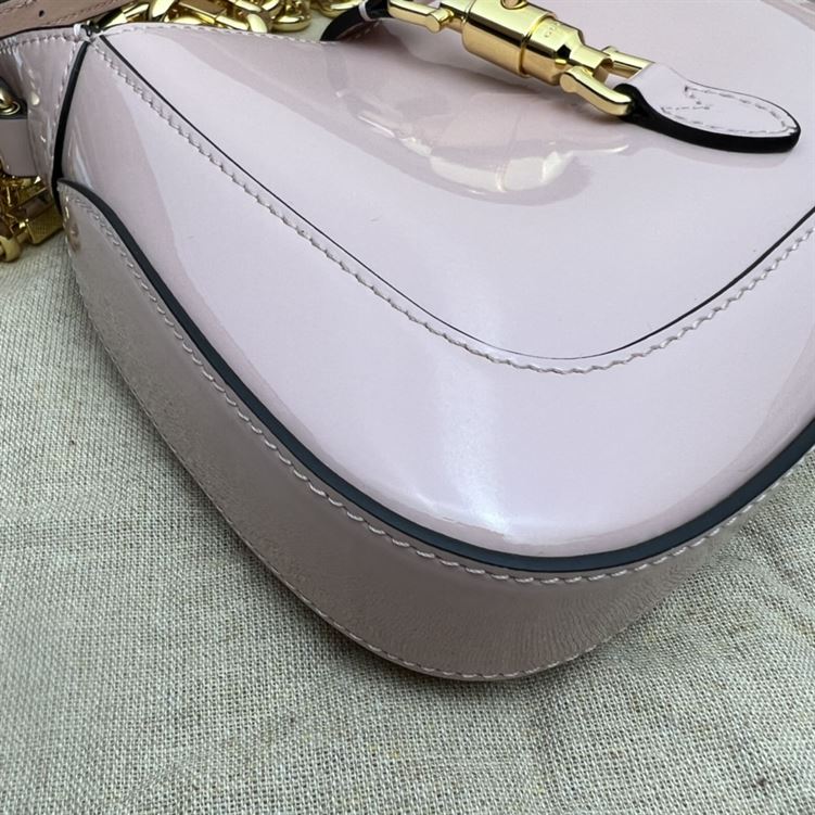 GUCCI JACKIE 1961 MINI SHOULDER BAG WITH PINK PATENT LEATHER – GB74
