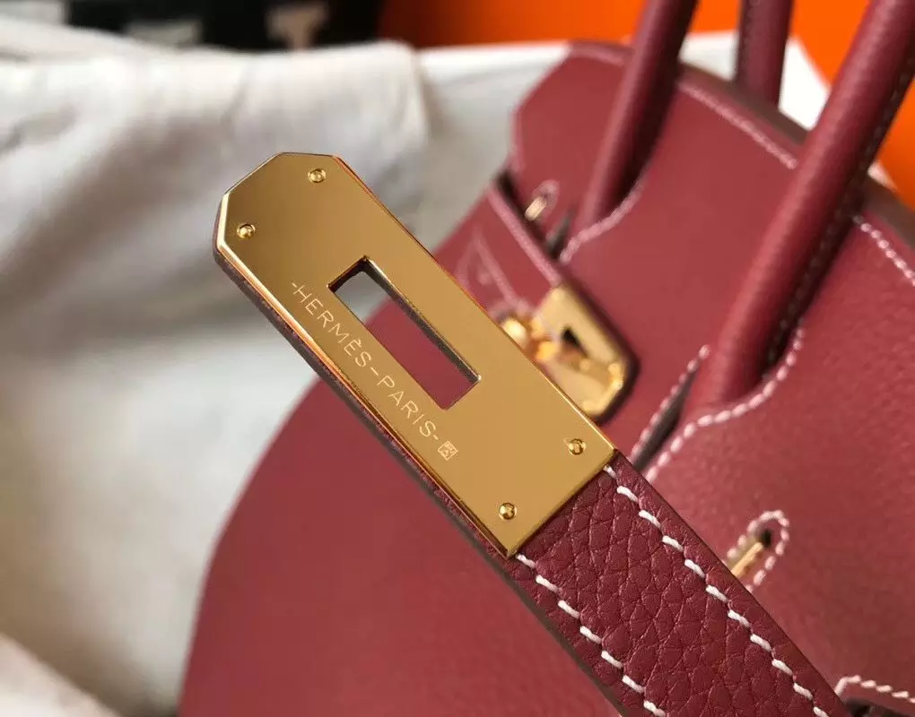 Hermes Birkin 30cm Bag In Bordeaux Clemence Leather GHW – HW032