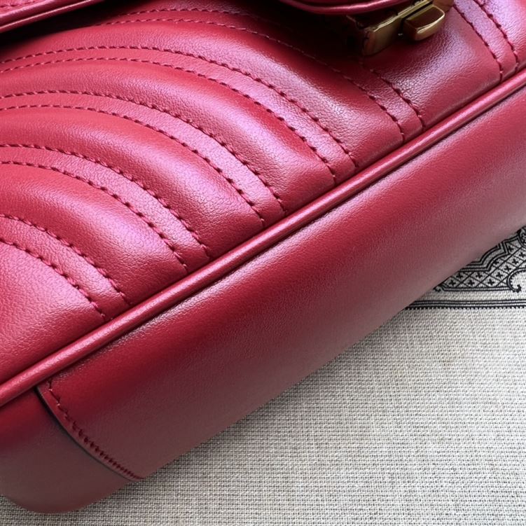 GUCCI GG MARMONT SMALL SHOULDER BAG RED LEATHER – GB62