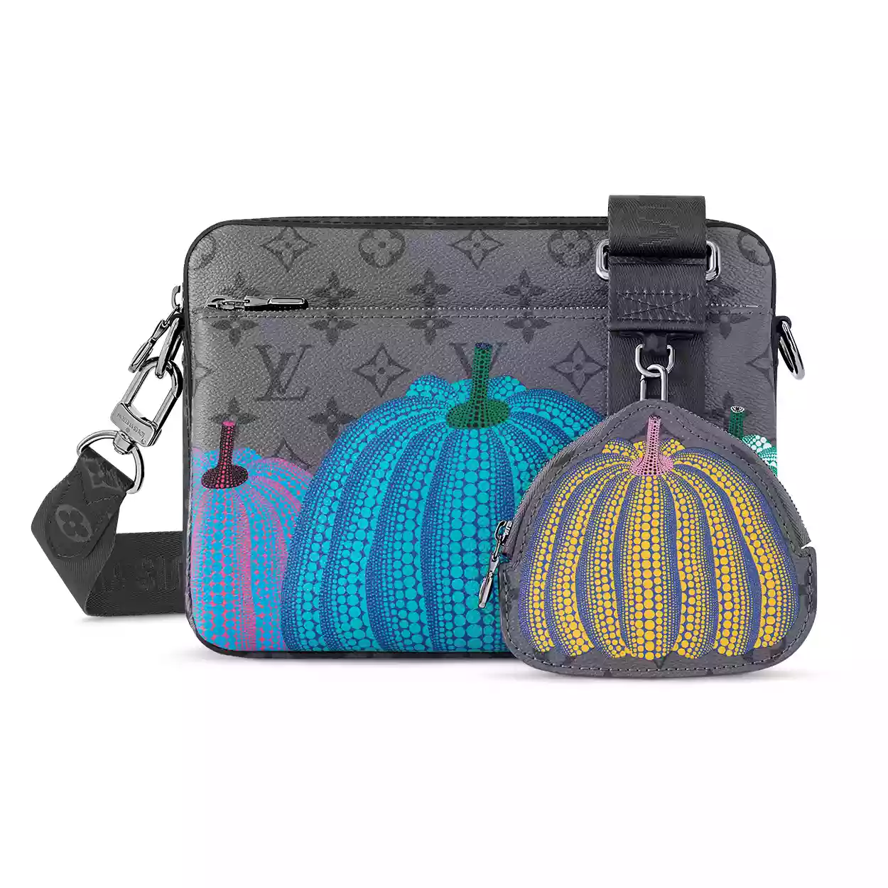 X YAYOI KUSAMA TRIO MESSENGER MONOGRAM PUMPKIN PRINT M46435 – LW269