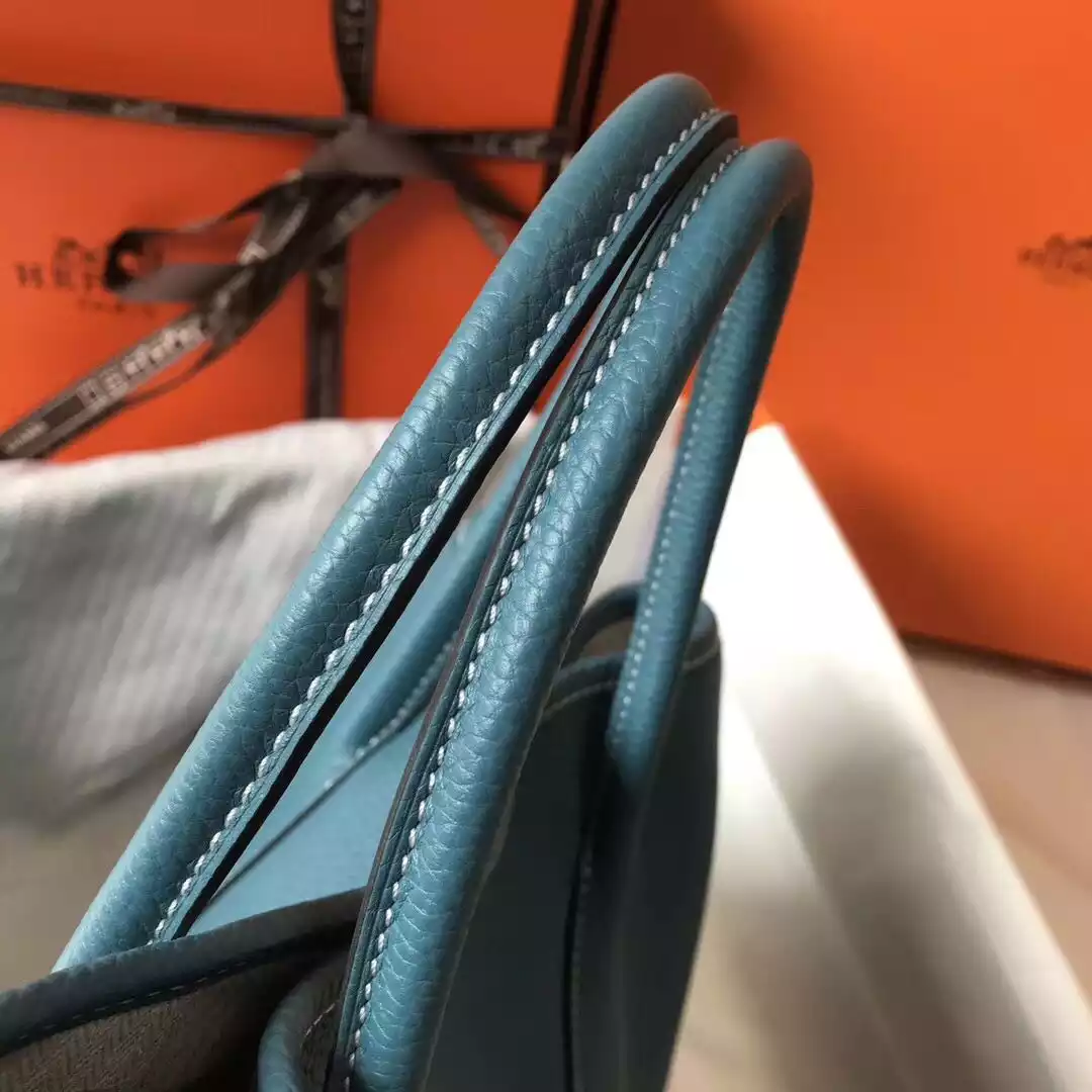 Hermes Garden Party 30 Bag In Blue Jean Taurillon Leather – HW079