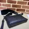 GUCCI MEN’S JUMBO GG LEATHER SMALL MESSENGER BAG BLACK 2023 – BG093