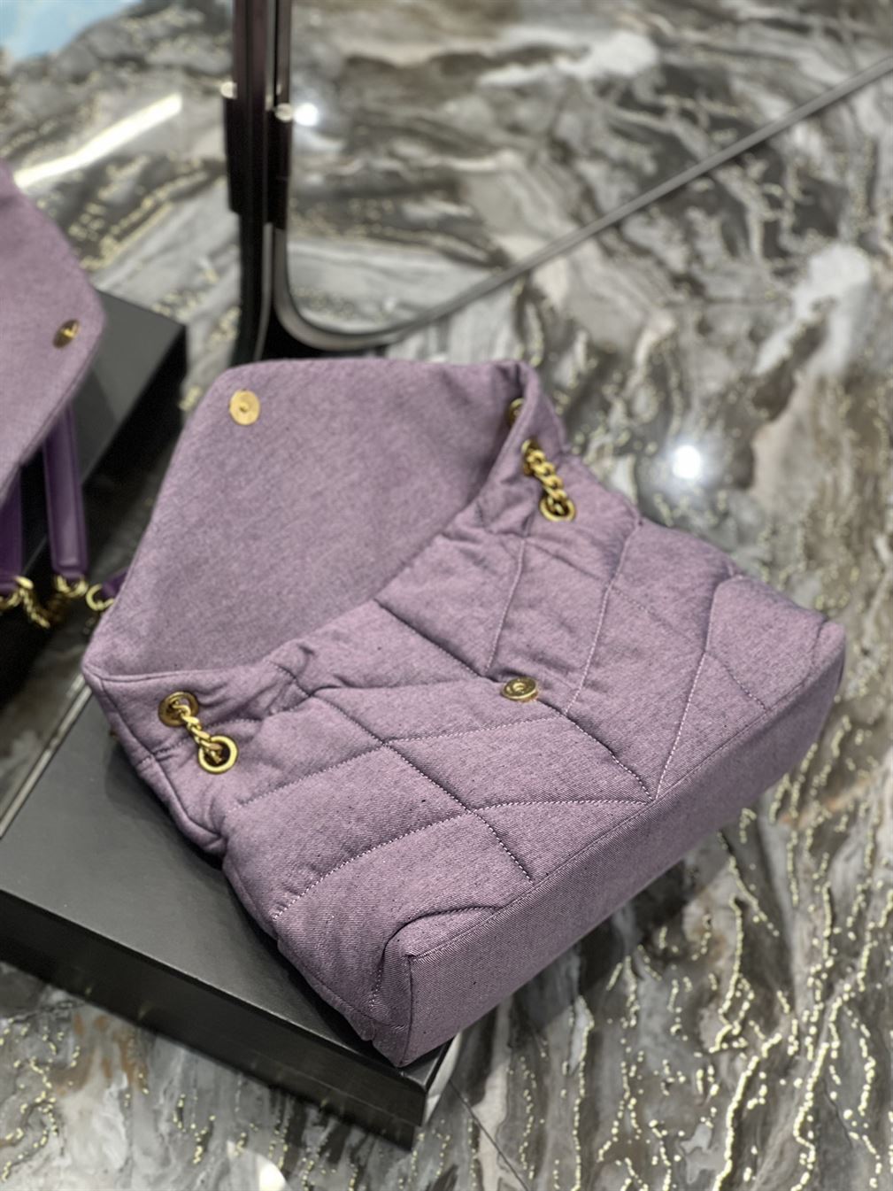 YSL MEDIUM PUFFER PURPLE BAG – YB058
