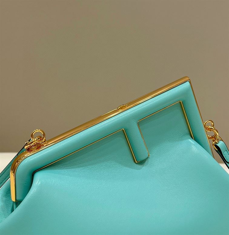 FENDI FIRST SMALL TURQUOISE LEATHER BAG – F047