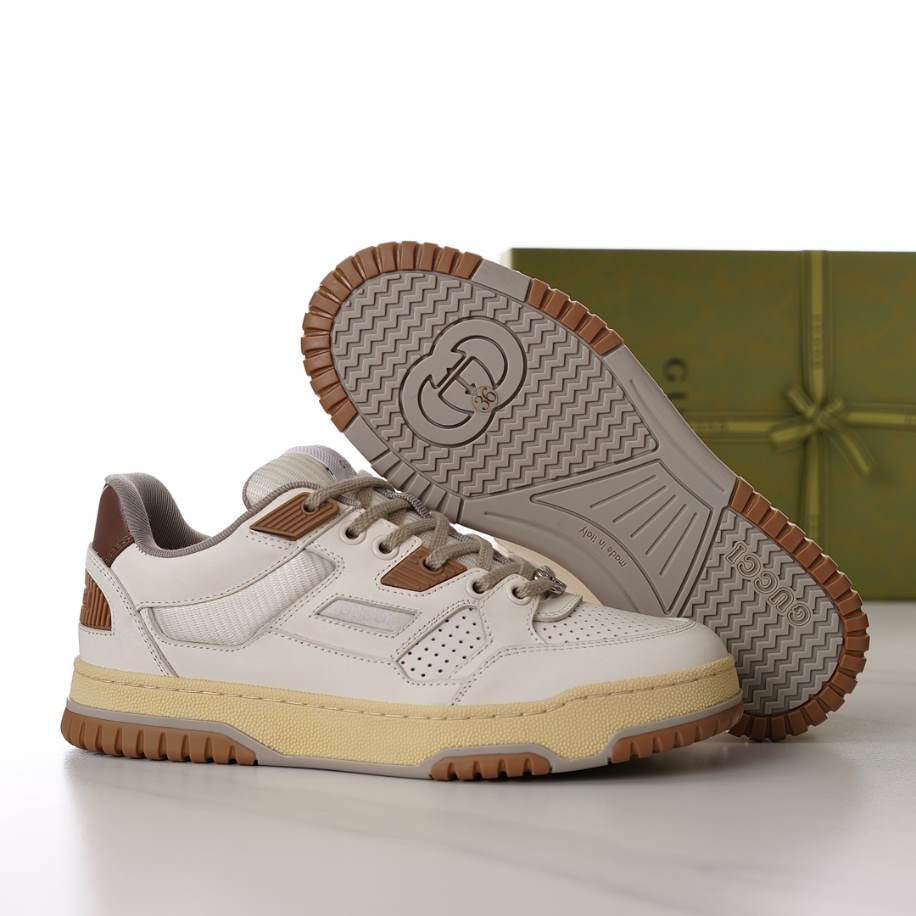 Gucci Breathable Casual Brown White Sneakers – GCC224