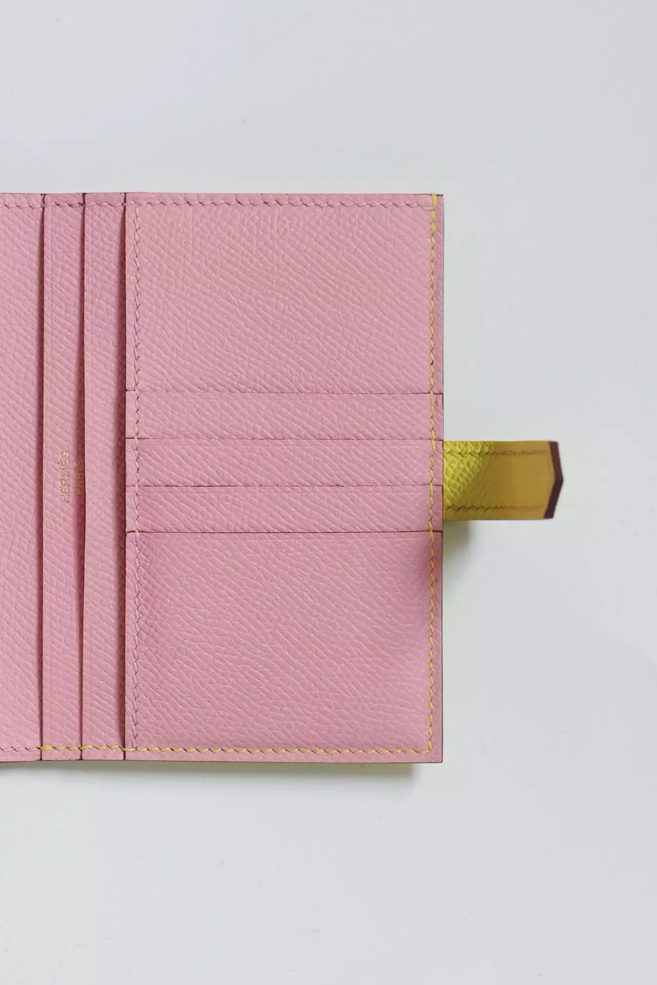 Hermes Bearn Compact Verso Handmade Wallet in Lime Epsom Calfskin – HW136