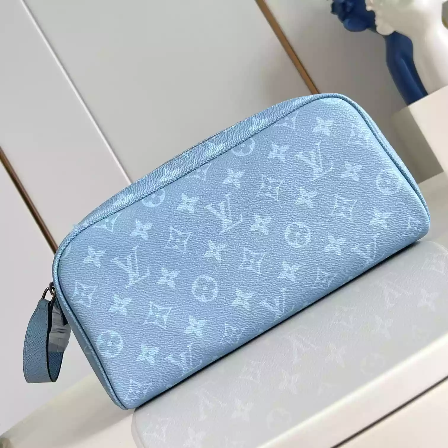 DOPP KIT BAG SKY BLUE MONOGRAM CANVAS M14125 – LW395