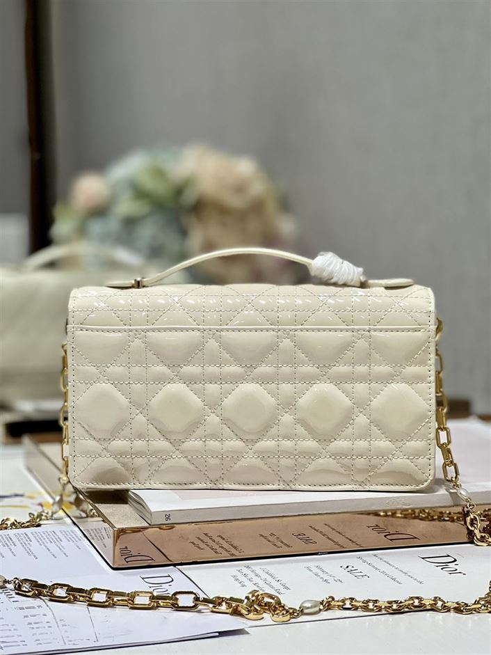 DIOR MISS DIOR MINI BAG BEIGE CANNAGE LAMBSKIN – DOB054