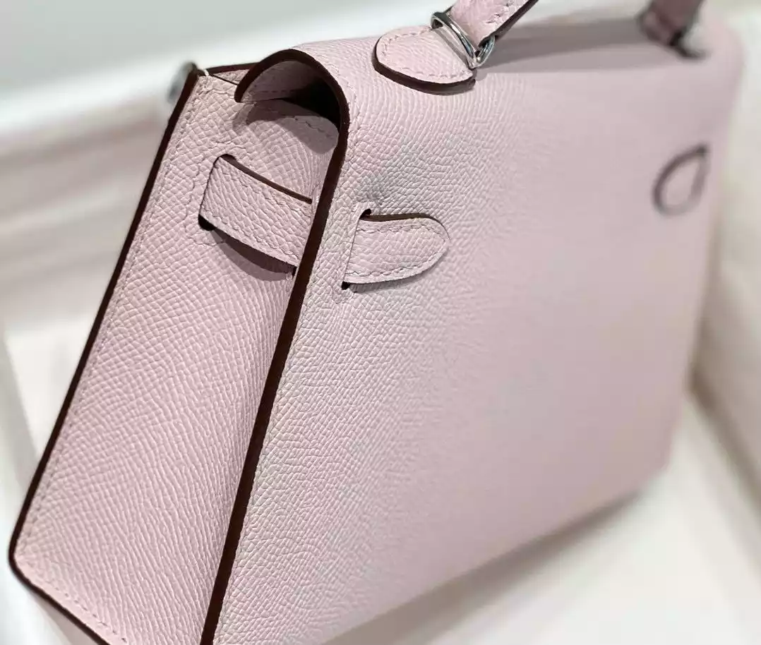 Hermes Kelly Mini II Bag In Mauve Pale Epsom Leather PHW – HW127