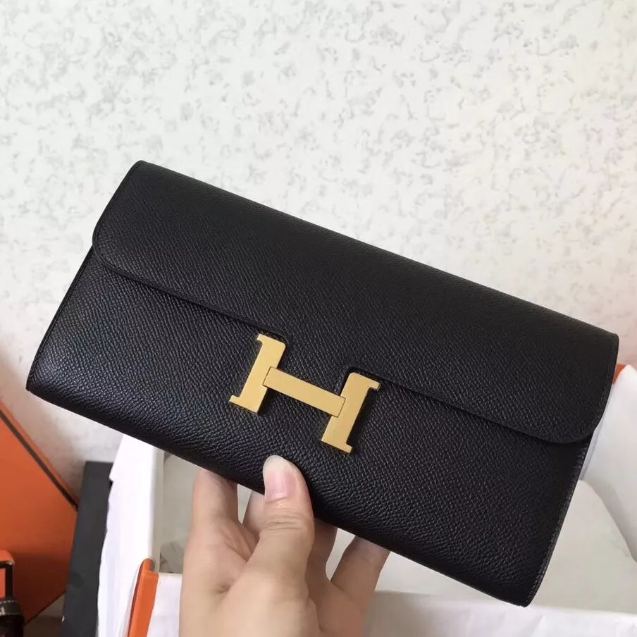 Hermes Constance Long Wallet In Black Epsom Leather – HW185
