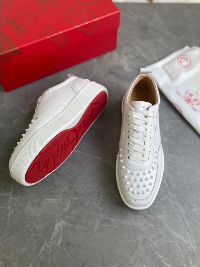 Christian Louboutin Happyrui Spikes White Sneaker – CLS038