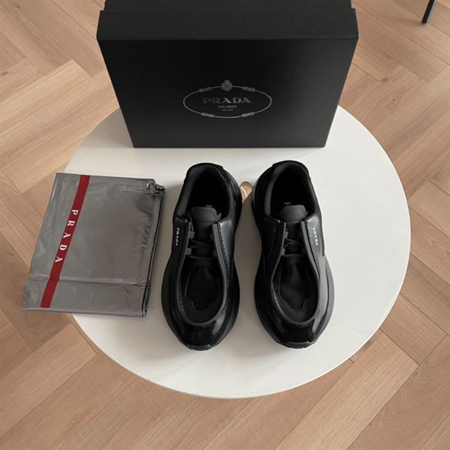 PRADA SYSTEME BRUSHED LEATHER SNEAKERS – PRS050