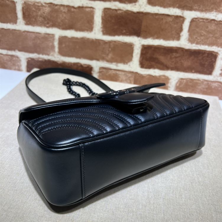 GUCCI GG MARMONT SMALL SHOULDER BAG IN BLACK LEATHER – GB63