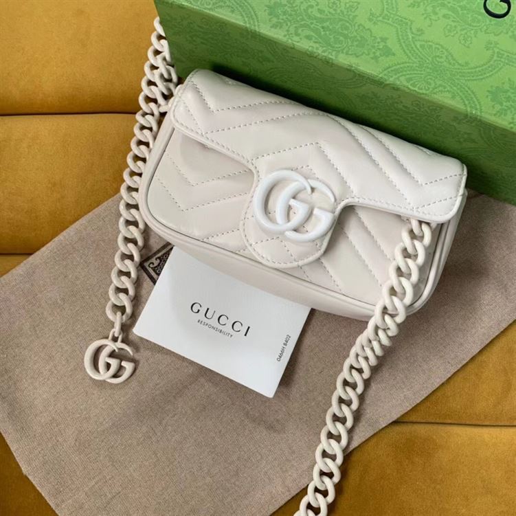 GUCCI GG MARMONT BELT BAG IN WHITE LEATHER – GB64