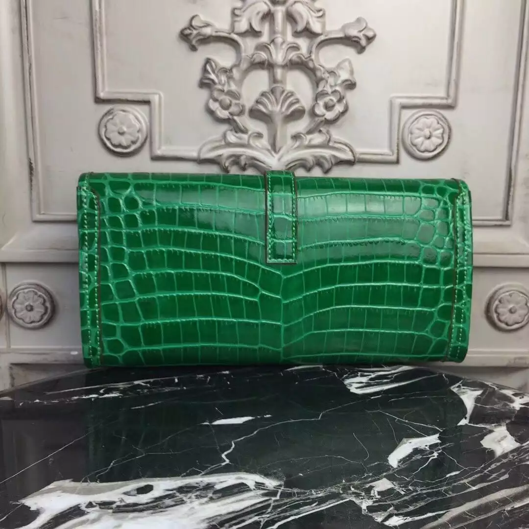 Hermes Jige Elan 29 Clutch In Bambou Crocodile Leather – HW108