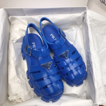 PRADA FOAM SANDALS IN BLUE RUBBER – PSD004