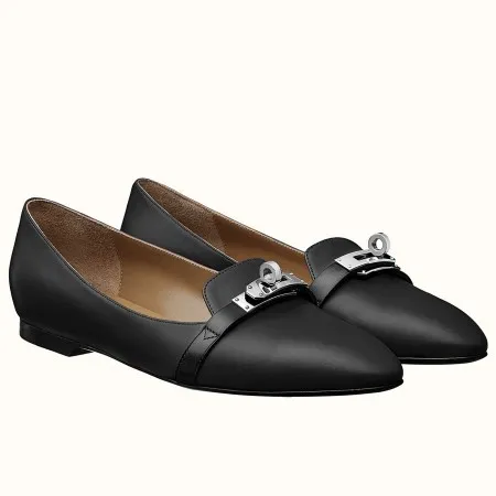 Hermes Pegase Ballerina Flats In Black Calfskin – HM078