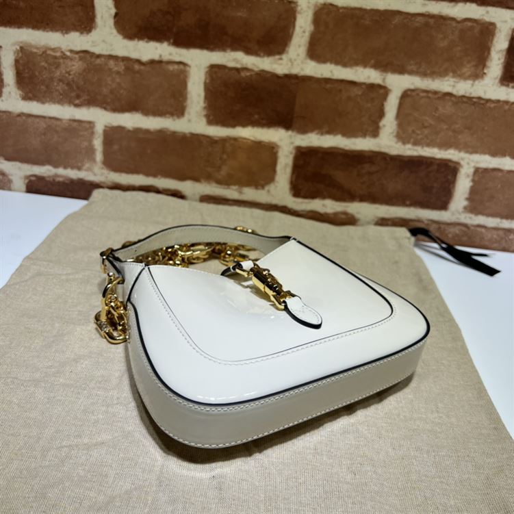 GUCCI JACKIE 1961 MINI SHOULDER BAG WITH WHITE PATENT LEATHER – GB72
