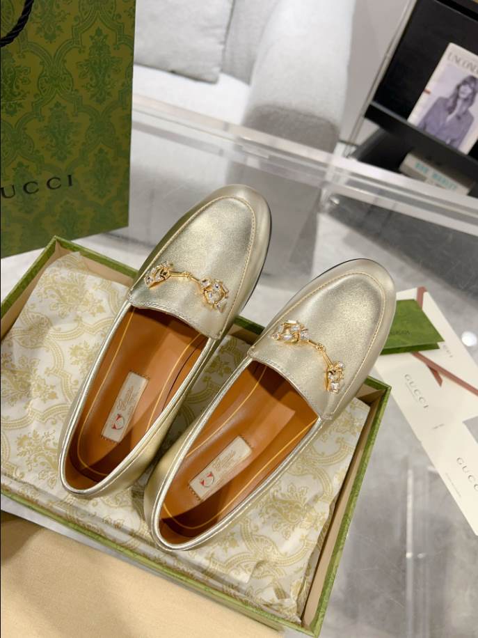 Gucci Jordaan Gold Leather Loafer – GL071