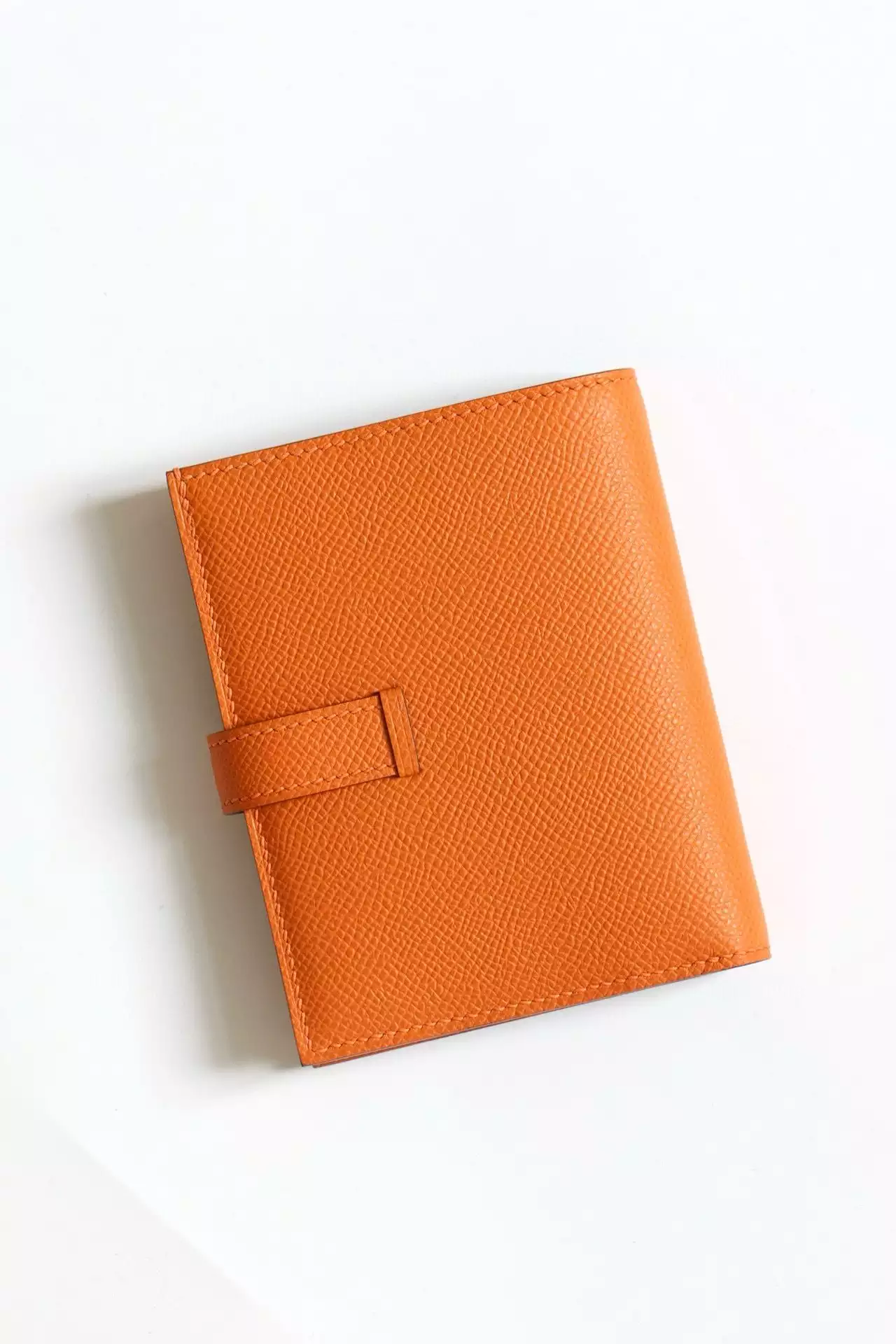 Hermes Bearn Compact Handmade Wallet in Orange Epsom Calfskin – HW149