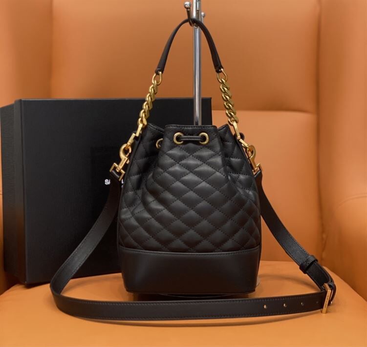 YSL EMMANUELLE SMALL BUCKET BAG IN QUILTED LAMBSKIN – YB043