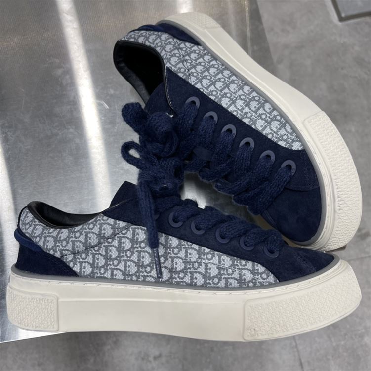 DIOR B33 SNEAKER NAVY BLUE DIOR OBLIQUE JACQUARD – DO128