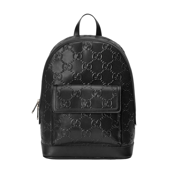 GUCCI LOGO EMBOSSED PERFORATED LEATHER BACKPACK – BG036