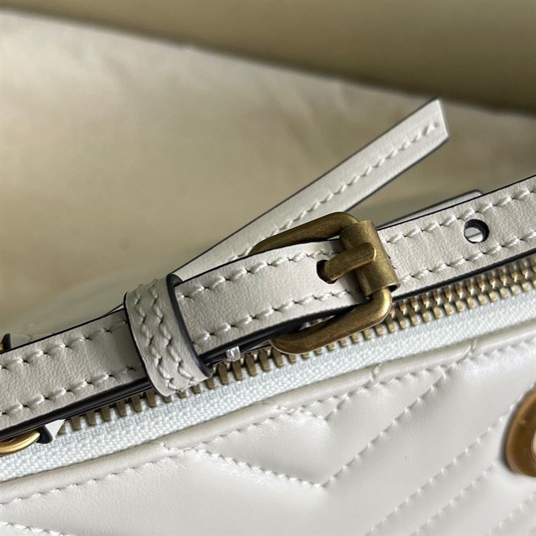 GUCCI MARMONT SHOULDER BAG IN WHITE LEATHER – GB14