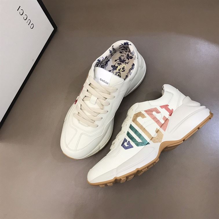 GUCCI IVORY RHYTON RAINBOW GLITTER SNEAKERS – GCC013
