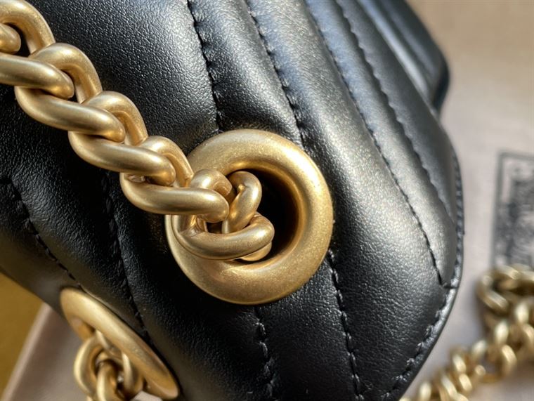 GUCCI GG MARMONT SMALL SHOULDER BAG IN BLACK LEATHER – GB58