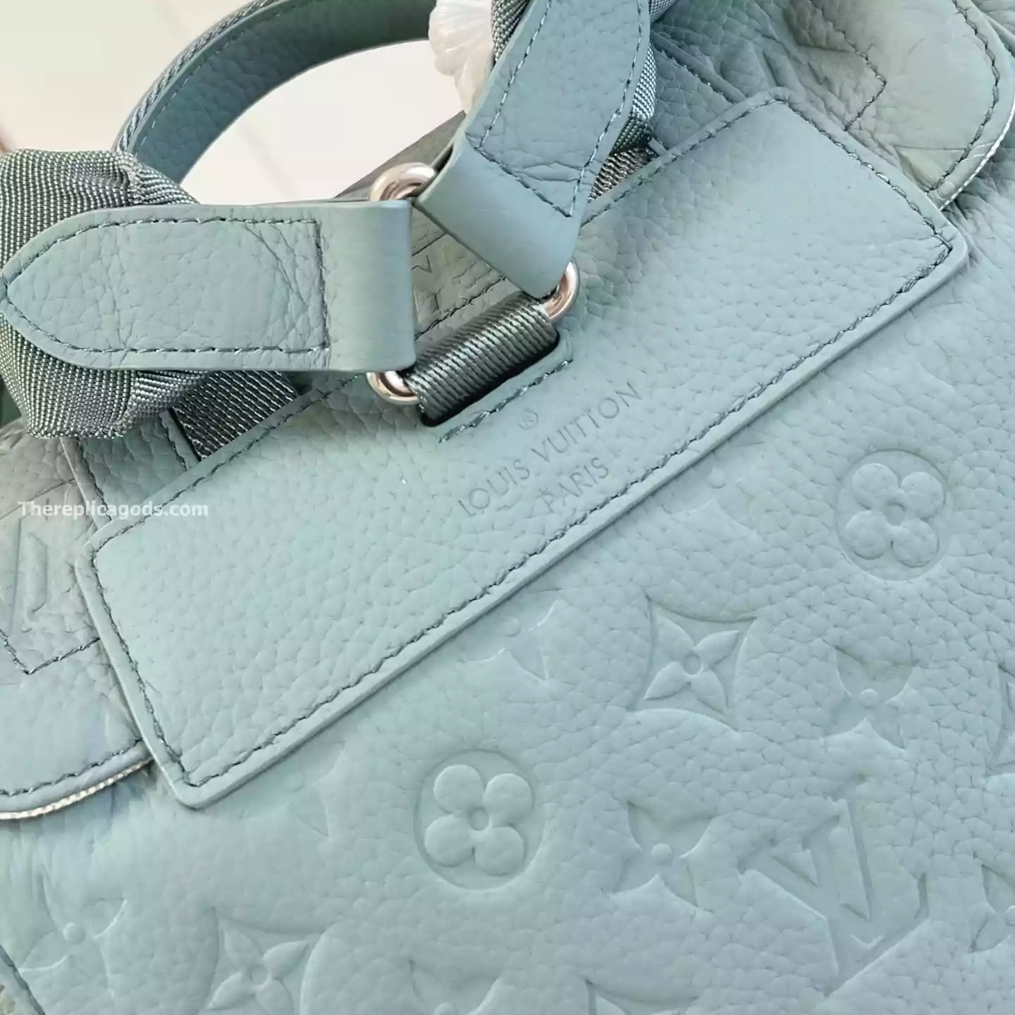 CHRISTOPHER MM BACKPACK MISTY LAKE GREEN MONOGRAM TAURILLON – LW310