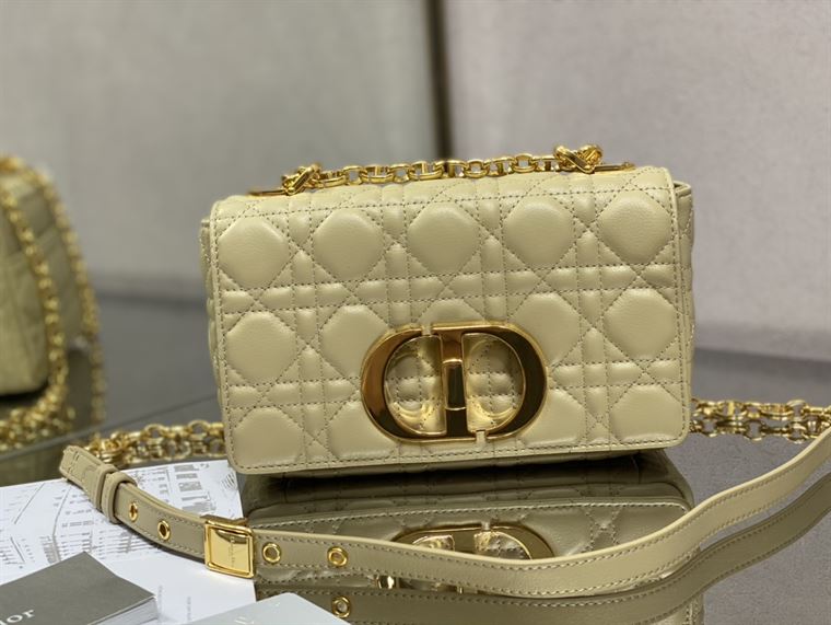 DIOR SMALL DIOR CARO BAG GOLD STONE SUPPLE CANNAGE CALFSKIN – DOB118