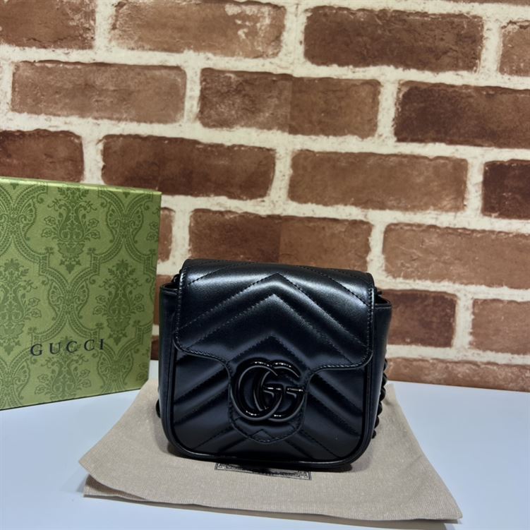GUCCI MARMONT BELT BAG IN BLACK LEATHER – GB17