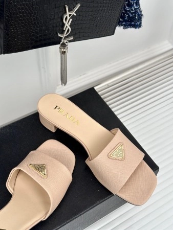 PRADA HEELED SANDALS 35MM IN BEIGE SAFFIANO LEATHER – PSD030