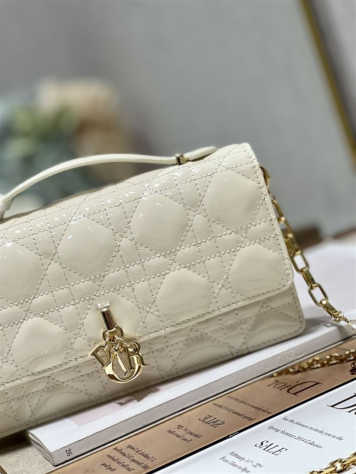 DIOR MISS DIOR MINI BAG BEIGE CANNAGE LAMBSKIN – DOB054