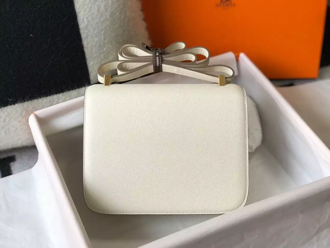 Hermes White Constance MM 24cm Epsom Leather Bag – HW036