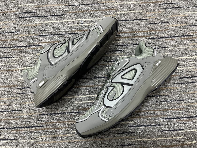 DIOR B30 SNEAKER OLIVE MESH AND TECHNICAL FABRIC – DO109
