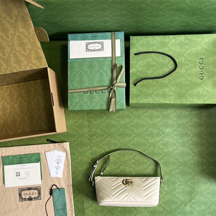 GUCCI MARMONT SHOULDER BAG IN WHITE LEATHER – GB14