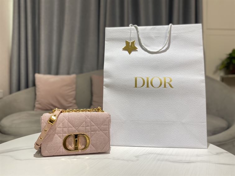 DIOR SMALL DIOR CARO BAG ROSE DES VENTS SUPPLE CANNAGE CALFSKIN – DOB075