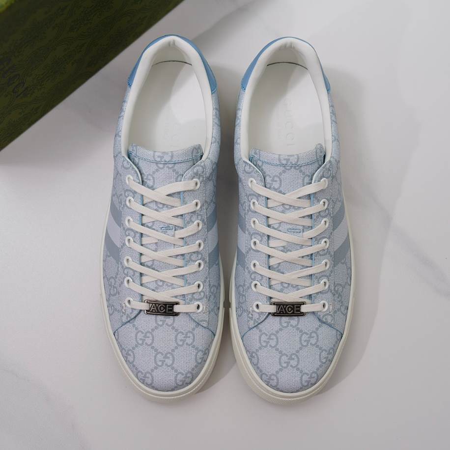Gucci Ace Light Blue White Sneakers – GCC216