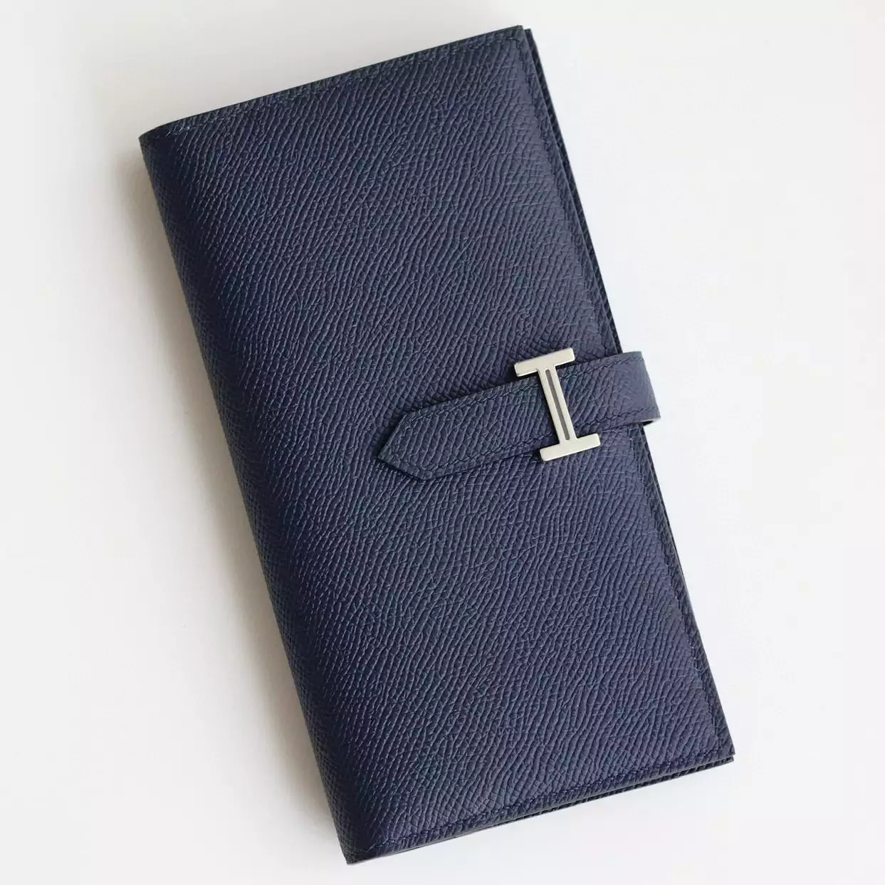 Hermes Bearn Long Handmade Wallet in Blue Saphir Epsom Calfskin – HW158