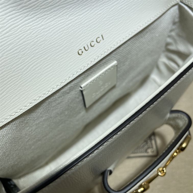 GUCCI HORSEBIT 1955 MINI BAG IN WHITE LEATHER – GB10