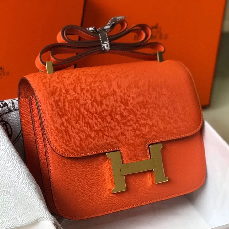 Hermes Orange Constance MM 24cm Epsom Leather Bag – HW041