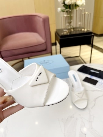 PRADA HEELED SANDALS 75MM IN WHITE BRUSHED LEATHER – PSD016
