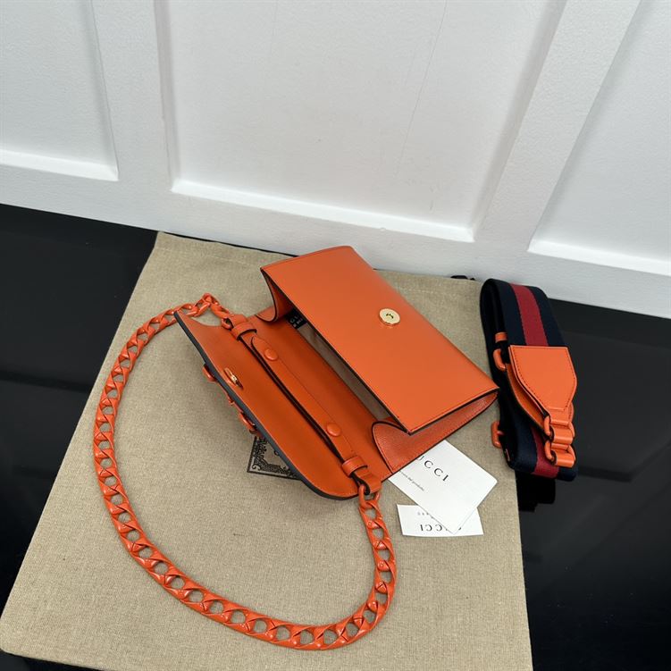 GUCCI HORSEBIT 1955 MINI BAG IN ORANGE LEATHER – GB34