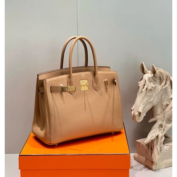 Hermes Birkin 30cm Bag In Chai Clemence Leather GHW – HW001