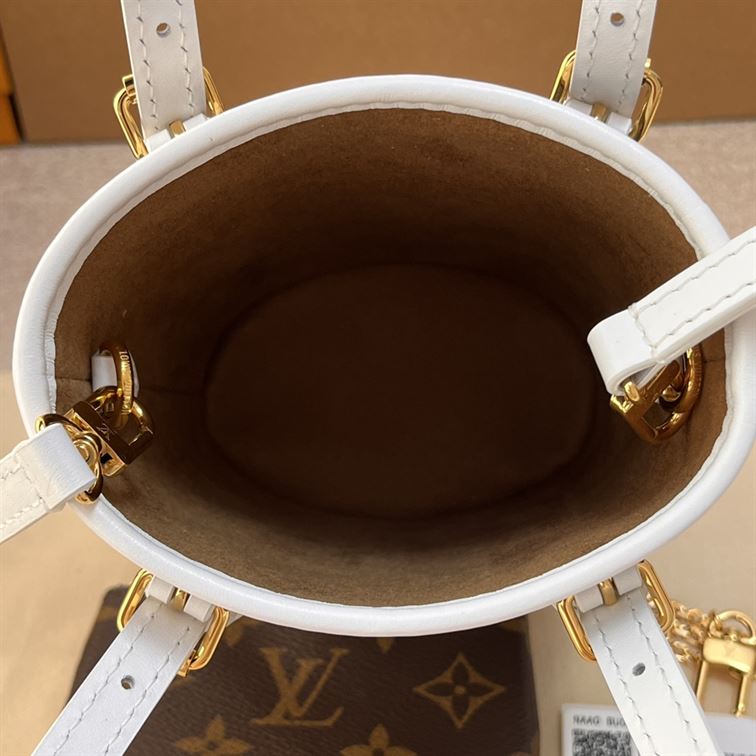 LOUIS VUITTON NANO BUCKET BROWN WHITE – LW134