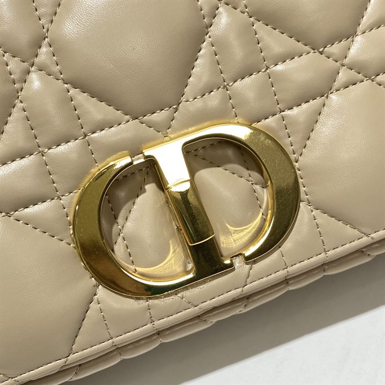 DIOR MEDIUM DIOR CARO BAG BEIGE QUILTED MACROCANNAGE CALFSKIN – DOB065